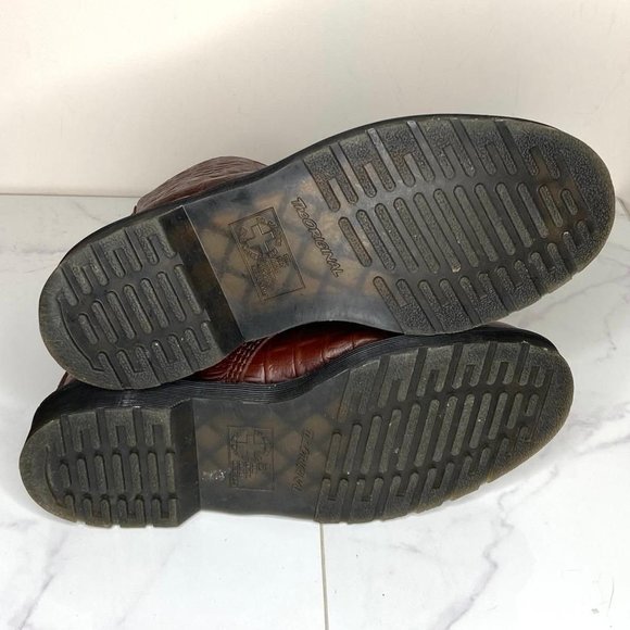 Dr. Martens CROC Pascal Dark Brown Vibrance Croco Leather Combat Boots 10 UK 43 - Picture 11 of 12